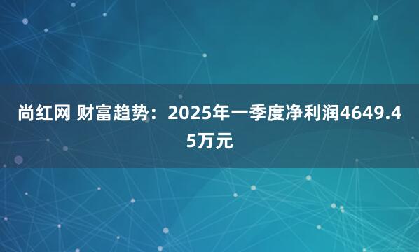 尚红网 财富趋势：2025年一季度净利润4649.45万元